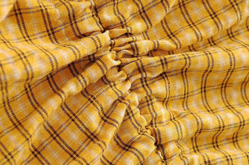 Sweet Yellow Grid Pattern Decorated Dress,Long Dress