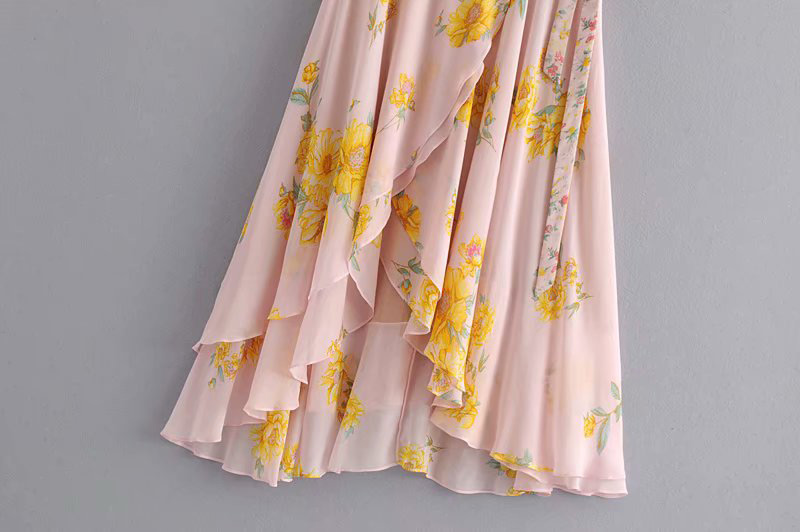 Fashion Pink Flower Patternd Decorated Skirt,Skirts