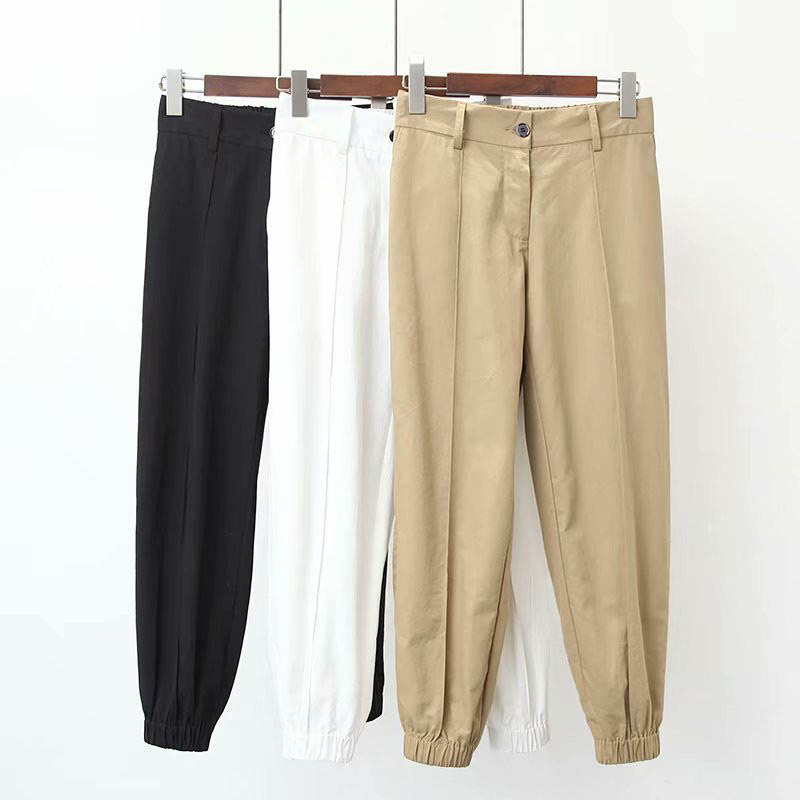 Fashion White Pure Color Decorated Trousers,Pants