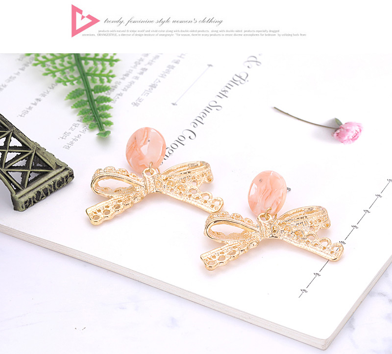 Fashion Gold Color Bowknot Shape Decorated Earrings,Drop Earrings