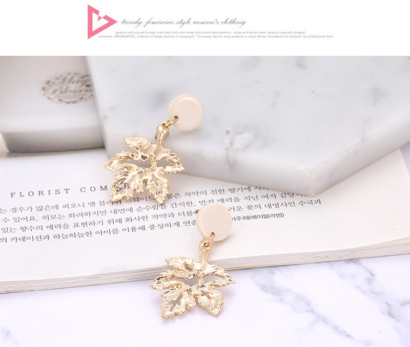 Fashion Gold Color Leaf Shape Decorated Earrings,Drop Earrings