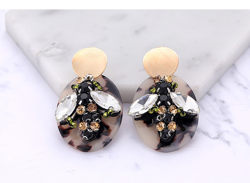 Fashion Khaki Insect Shape Decorated Earrings,Stud Earrings