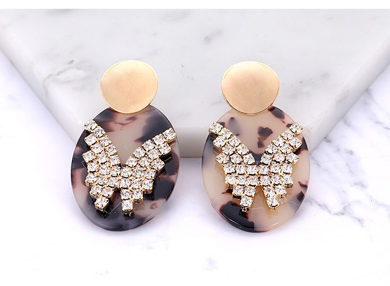 Fashion Khaki Butterfly Shape Decorated Earrings,Stud Earrings