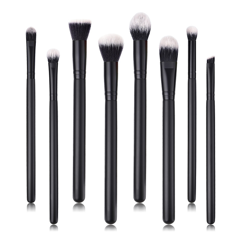 Trendy Black+white Flame Shape Design Cosmetic Brush(8pcs),Beauty tools