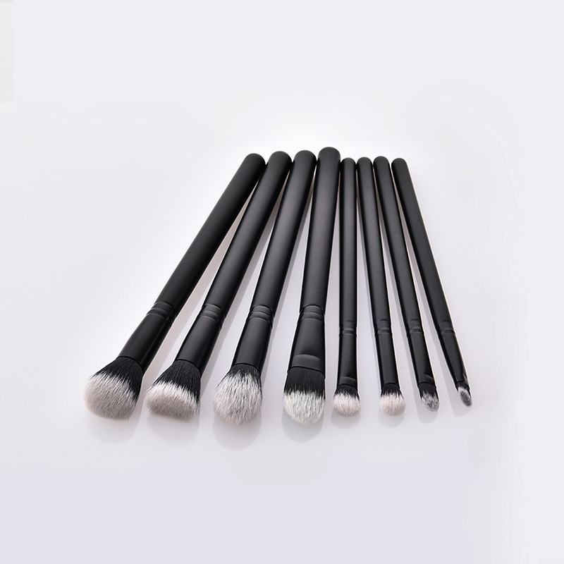 Trendy Black+white Flame Shape Design Cosmetic Brush(8pcs),Beauty tools