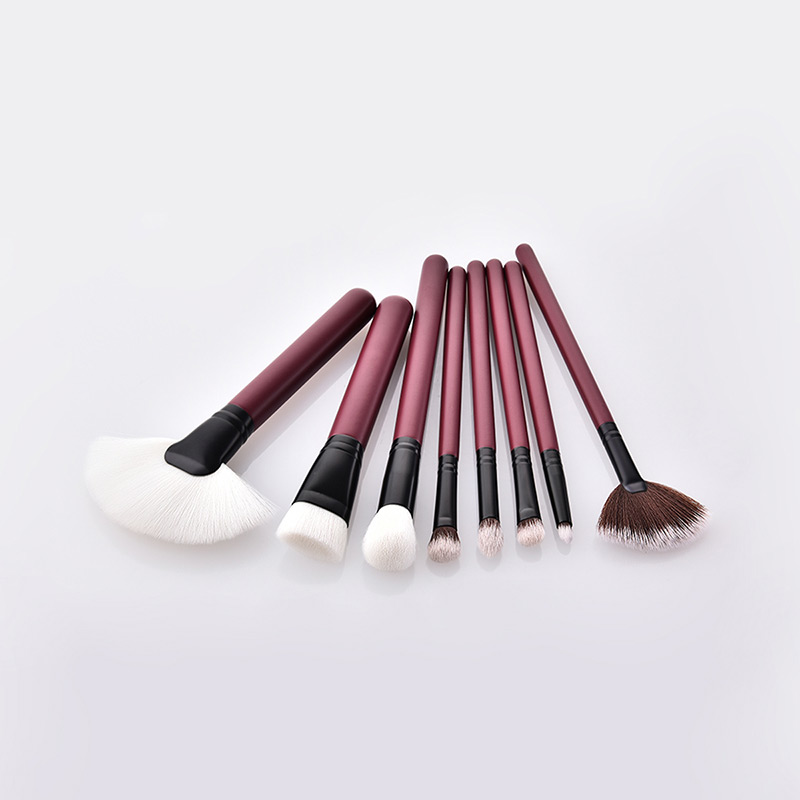 Trendy Red+white Sector Shape Design Cosmetic Brush(8pcs),Beauty tools