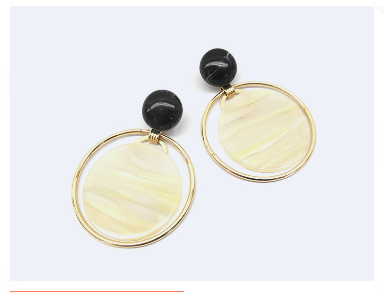 Trendy Gold Color+khaki Round Shape Design Simple Earrings,Drop Earrings