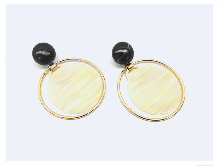Trendy Gold Color+khaki Round Shape Design Simple Earrings,Drop Earrings