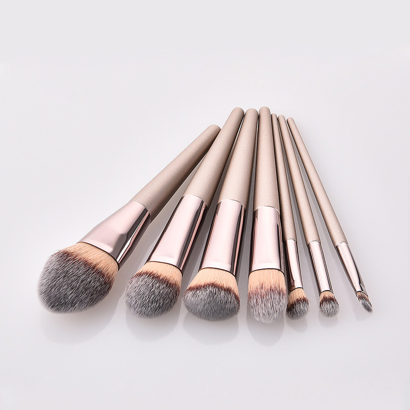 Trendy Champagne Flame Shape Design Cosmetic Brush(7pcs),Beauty tools