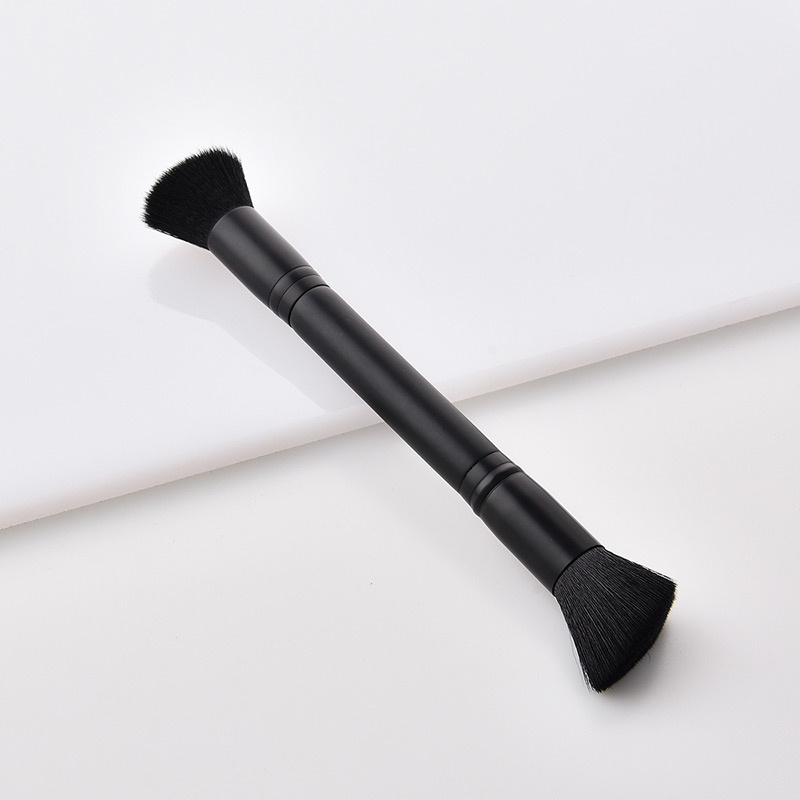 Trendy Black Oblique Shape Design Cosmetic Brush(1pc),Beauty tools