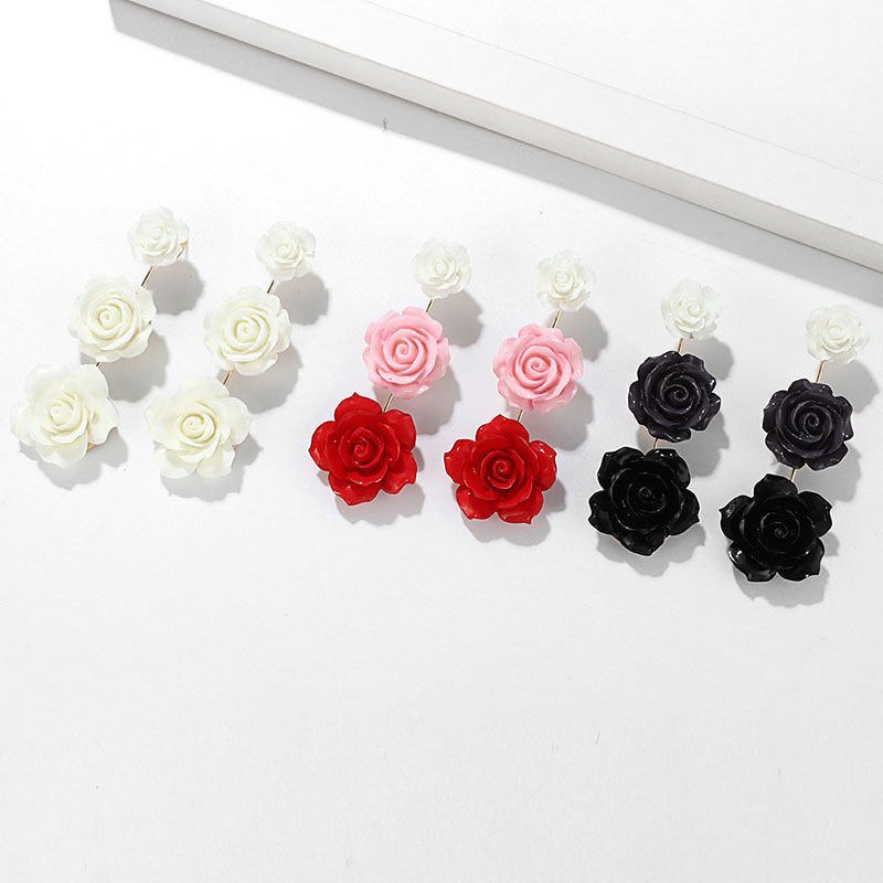 Elegant White Flowers Decorated Pure Color Earrings,Drop Earrings