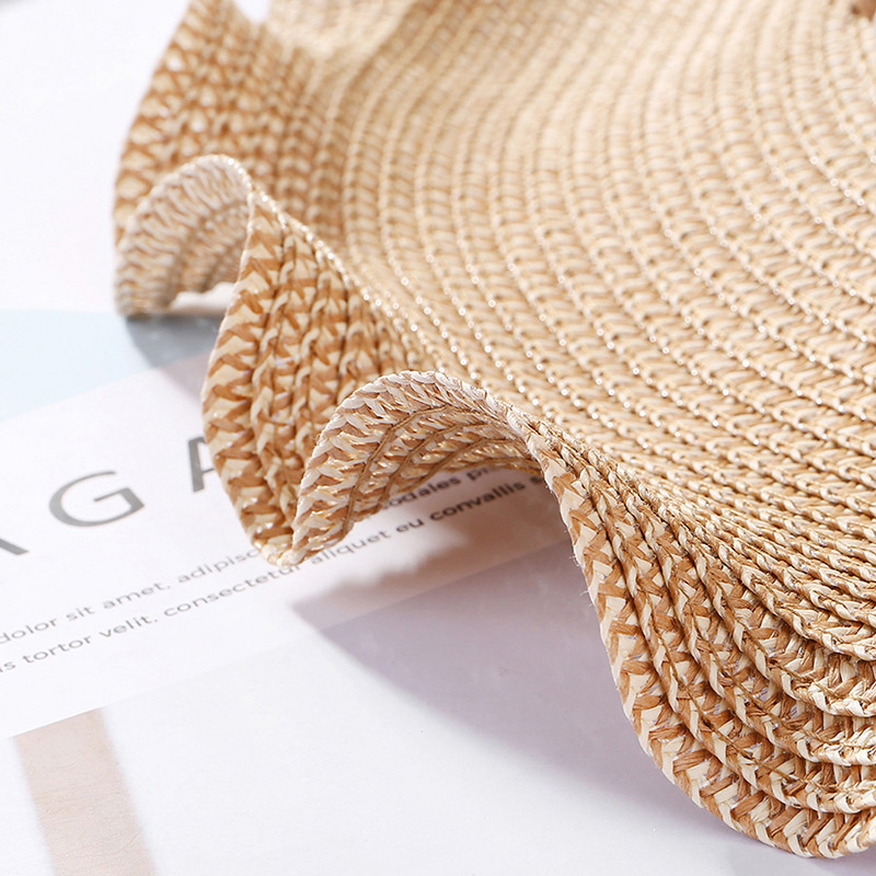 Fashion Light Coffee Flowers&shells Decorated Sunscreen Beach Hat,Sun Hats