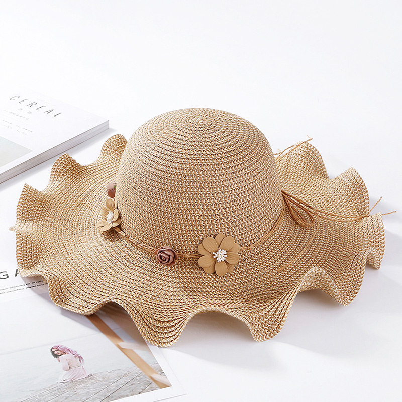 Fashion Light Coffee Wave Shape Design Foldable Sunscreen Hat,Sun Hats