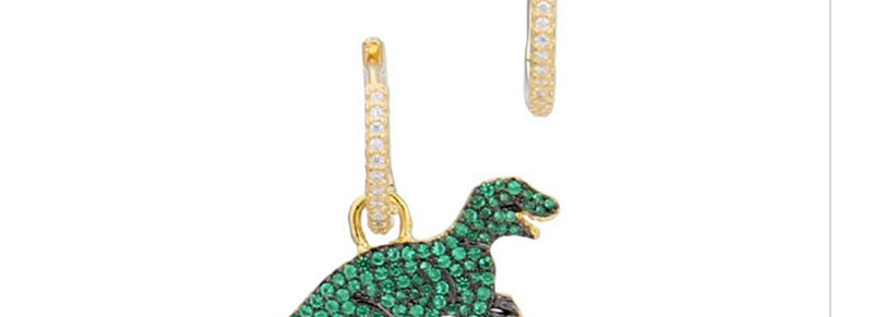 Fashion Green+silver Color Crocodile Shape Decorated Earrings,Stud Earrings