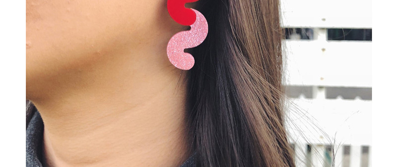 Fashion Red Color Matching Decorated Earrings,Stud Earrings