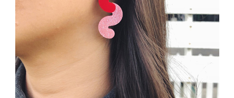 Fashion Red Color Matching Decorated Earrings,Stud Earrings