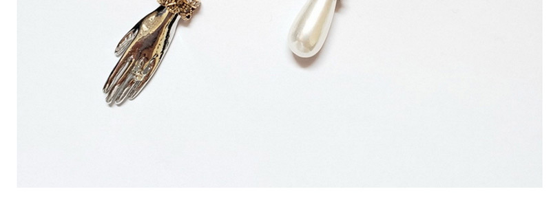 Fashion Gold Color Pearl Decorated Hand Shape Earrings,Drop Earrings