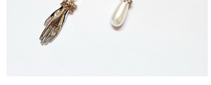 Fashion Gold Color Pearl Decorated Hand Shape Earrings,Drop Earrings