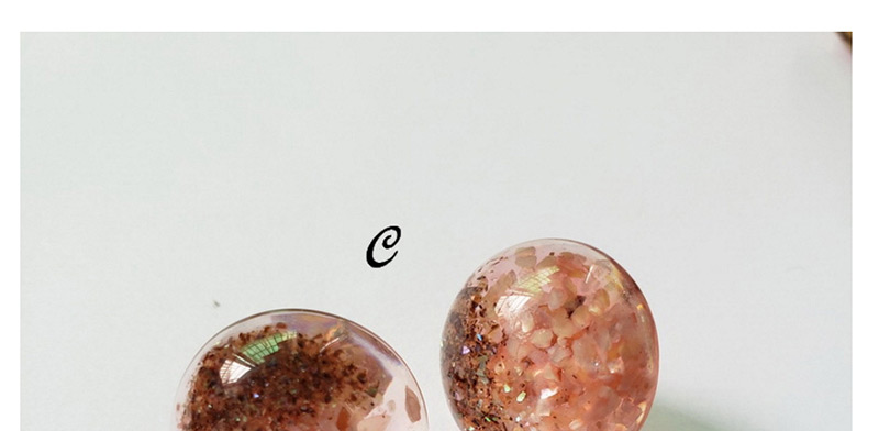 Fashion Pink Sequins Decorated Round Shape Earrings,Stud Earrings