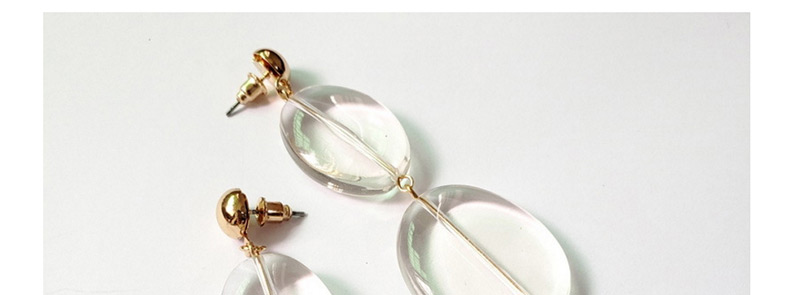 Vintage Transparent Oval Shape Decorated Earrings,Drop Earrings