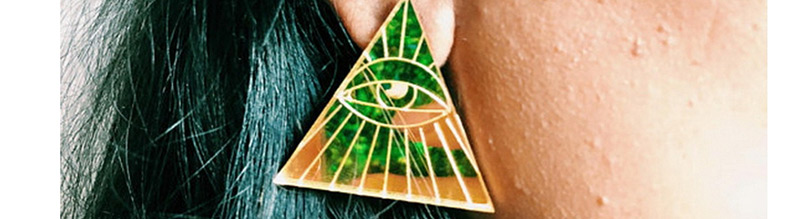 Fashion Gold Color Triangle Shape Decorated Earrings,Stud Earrings