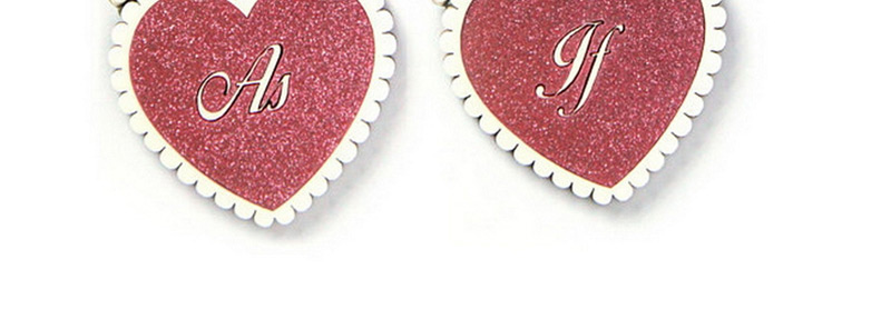 Fashion Pink Letter Pattern Decorated Heart Earrings,Drop Earrings