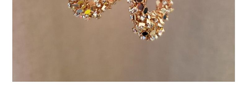 Fashion Gold Color Sequins Decorated Round Shape Earrings,Hoop Earrings