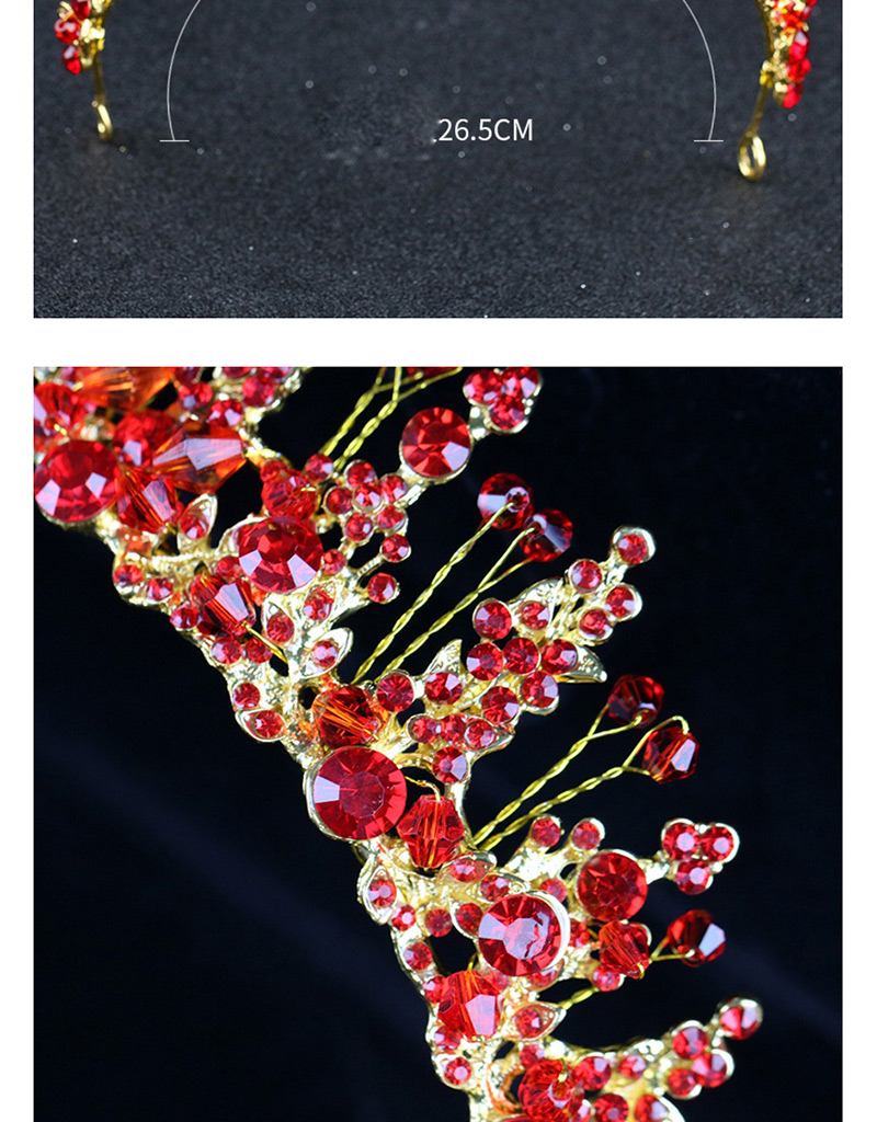 Fashion Red+gold Color Crown Shape Decorated Hair Accessories,Head Band