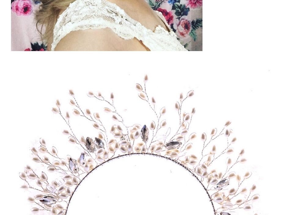 Fashion Gold Color Full Pearls Decorated Pure Color Hair Hoop,Head Band