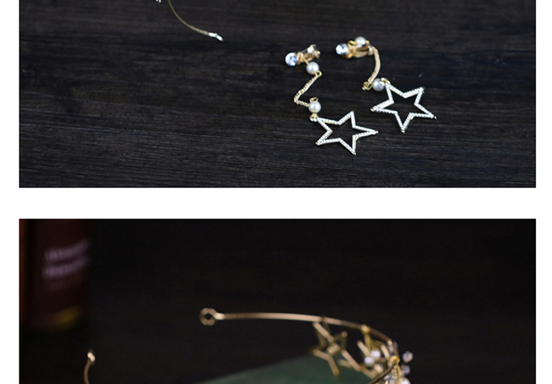 Fashion Gold Color Star Shape Decorated Hair Accessories(with Earrings),Head Band