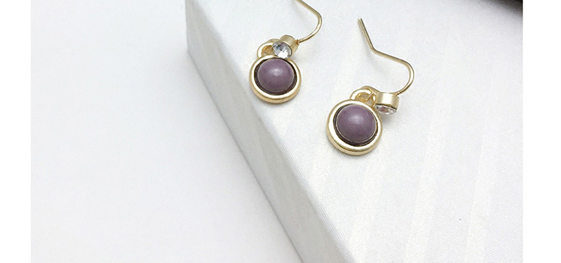 Fashion Purple Round Shape Decorated Earrings,Drop Earrings