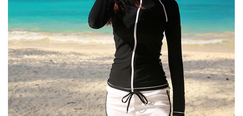Sexy Black Long Sleeves Design Casual Swimsuit(3pcs),Swimwear Plus Size