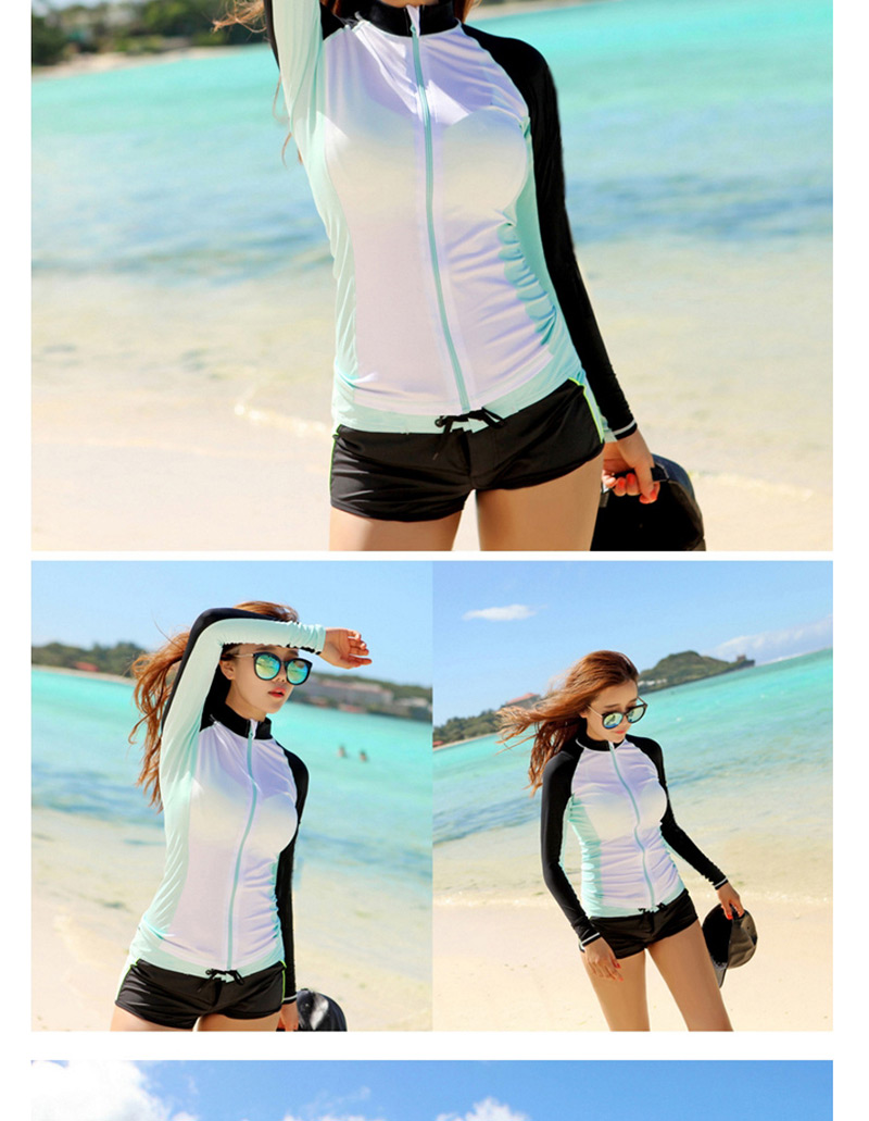 Sexy White+black Color Matching Design Casual Swimsuit(3pcs),Swimwear Plus Size