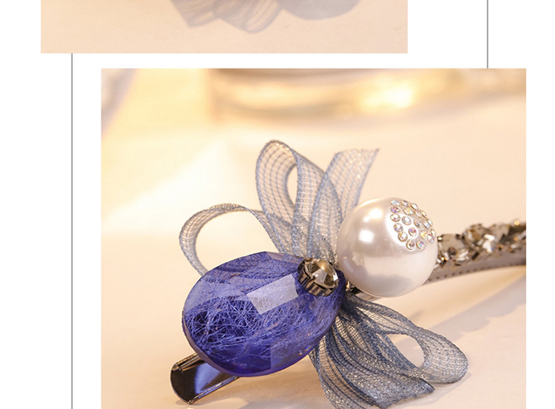 Sweet Dark Blue Pearls&bowknot Decorated Hair Clip,Hairpins