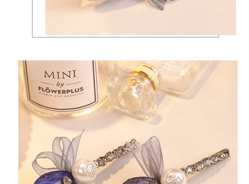 Sweet Dark Blue Pearls&bowknot Decorated Hair Clip,Hairpins