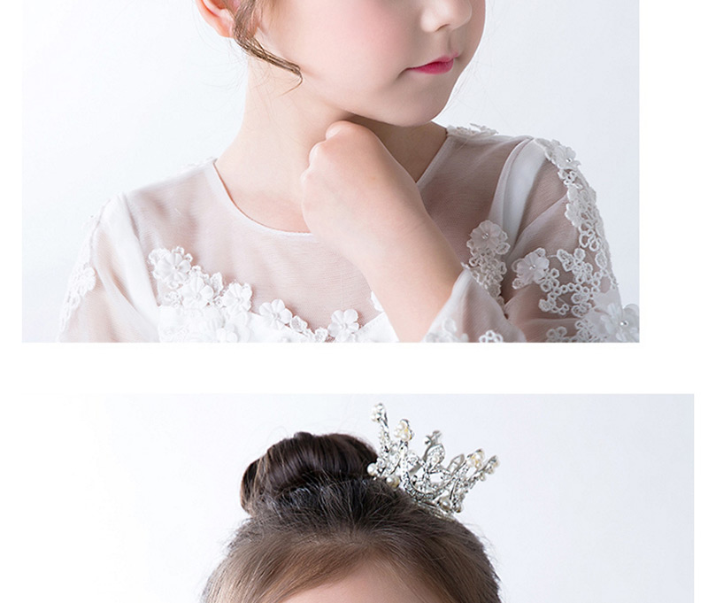 Sweet White Pure Color Design Crown Shape Child Hair Hoop,Head Band
