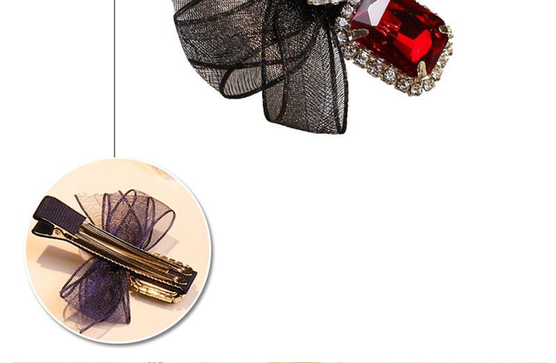 Sweet Purple+pink Full Diamond Design Simple Hair Clip,Hairpins