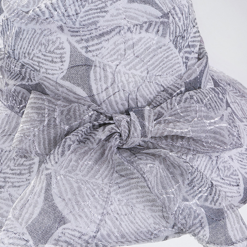 Fashion Gray Bowknot Design Foldable Sunscreen Hat,Sun Hats