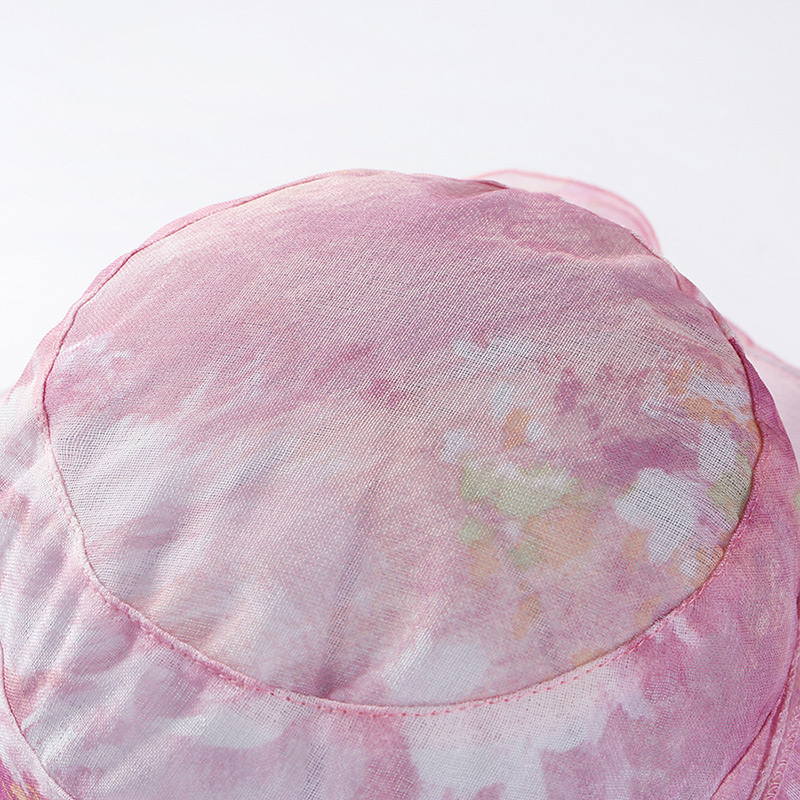 Fashion Pink Bowknot Decorated Wave Shape Sunscreen Hat,Sun Hats