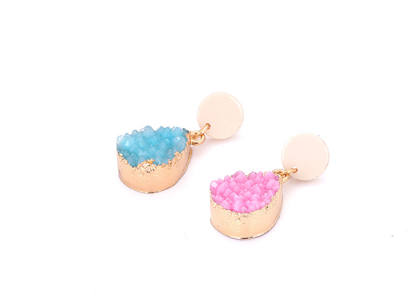 Fashion Blue Water Drop Shape Gemstone Decorated Earrings,Drop Earrings