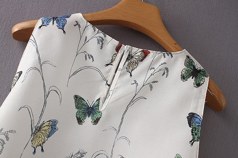 Fashion White Butterfly Pattern Decorated Blouse,Hair Crown