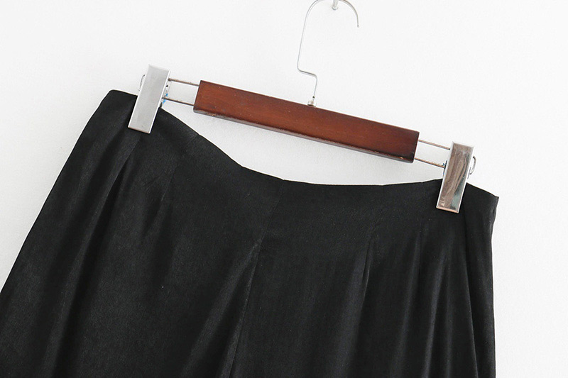 Fashion Black Pure Color Decorated Dress,Shorts