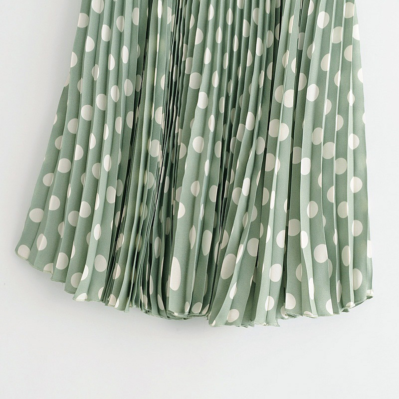Fashion Green Dots Pattern Decorated Dress,Skirts
