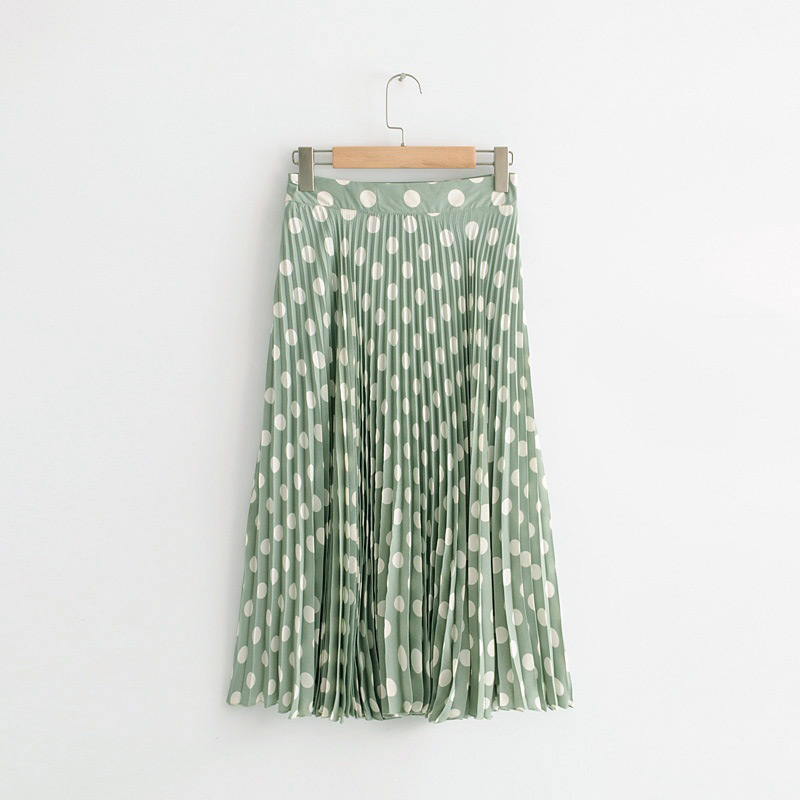 Fashion Green Dots Pattern Decorated Dress,Skirts
