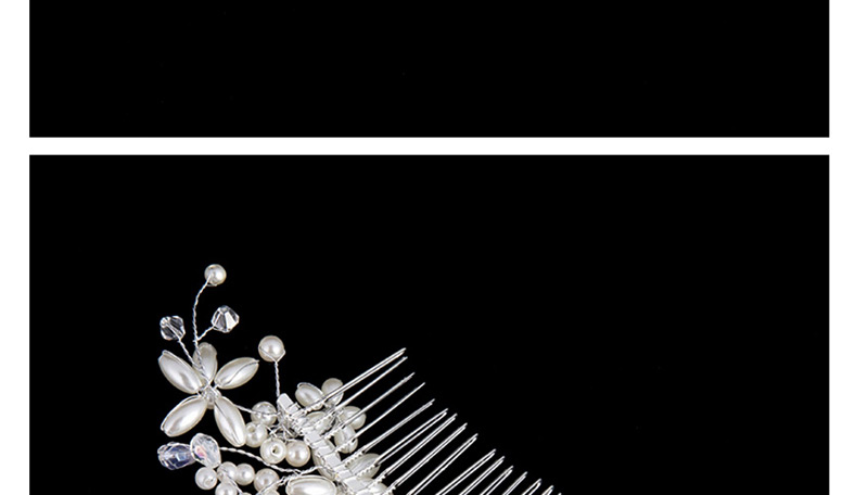 Elegant Milky White Full Pearls Decorated Pure Color Hair Comb,Bridal Headwear