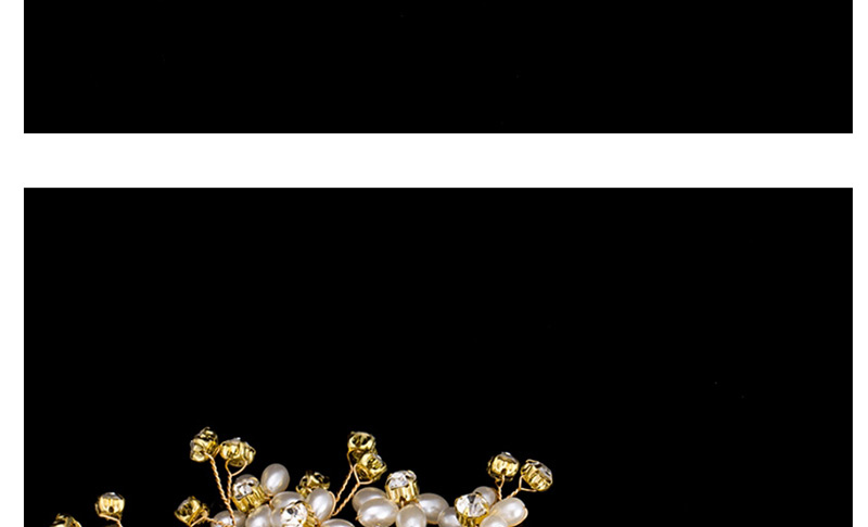 Elegant Gold Color Diamond&pearls Decorated Simple Hair Comb,Bridal Headwear