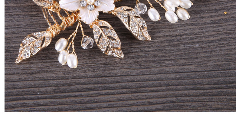 Elegant Gold Color Flowers&leaf Shape Design Hair Comb,Bridal Headwear