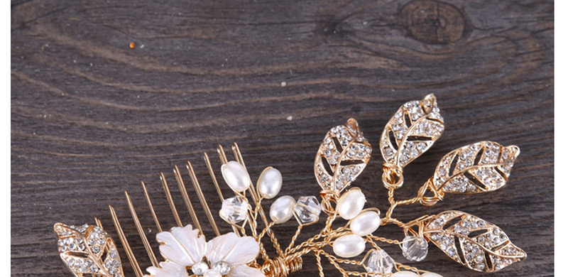Elegant Gold Color Flowers&leaf Shape Design Hair Comb,Bridal Headwear