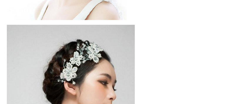 Elegant Silver Color Flowers Shape Design Pure Color Hair Comb,Hairpins