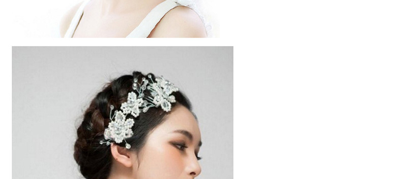 Elegant Silver Color Flowers Shape Design Pure Color Hair Comb,Hairpins